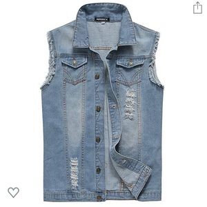 Men’s Ripped Denim Vest